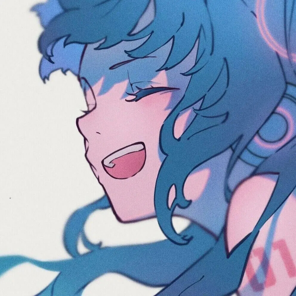 动漫女头蓝色系