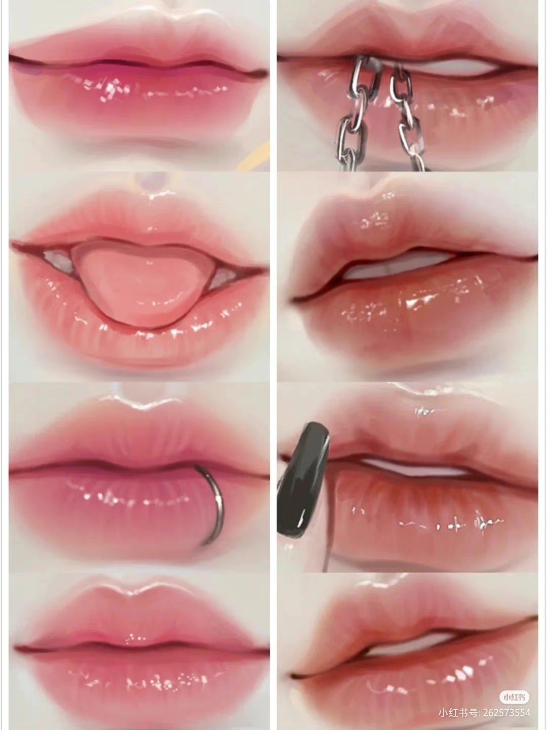 学生作品：人物形象表现技法——唇部艺术表现