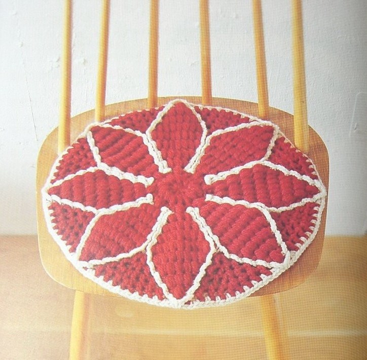 手工制作坐垫/地毯 花瓣雨 毛线编织