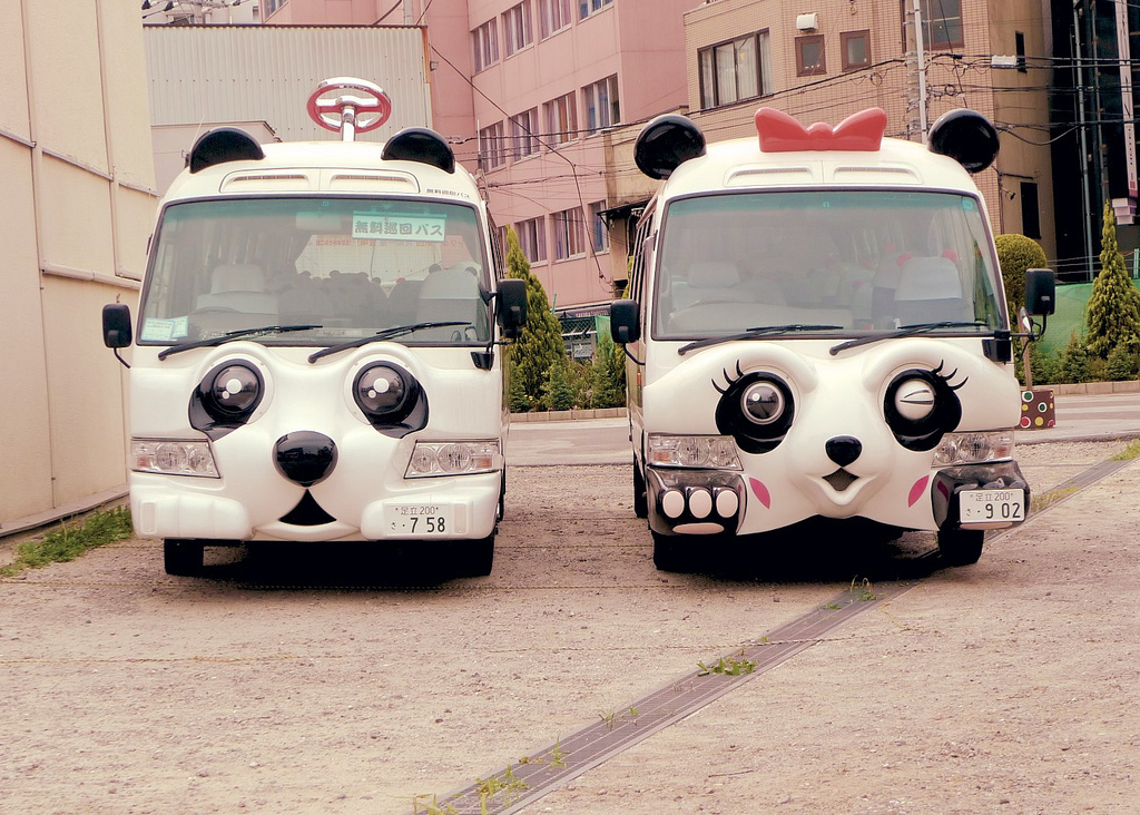 一对熊猫车~!