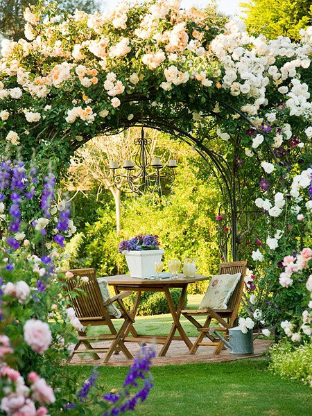 玫瑰拱门,花园梦中必不可少.