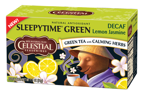 celestial seasonings green tea, sleepytime decaf lemon jasmine