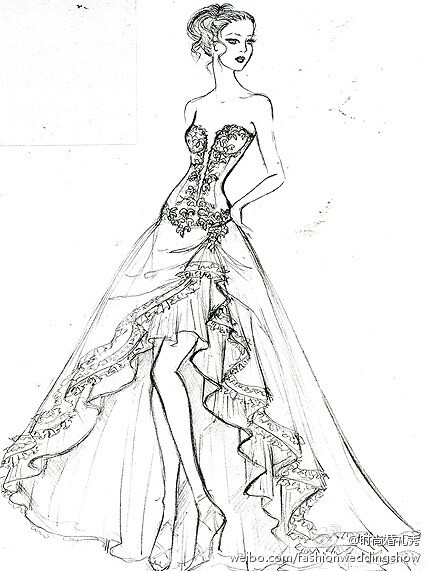 婚纱手绘设计图_婚纱手绘设计图铅笔稿(2)