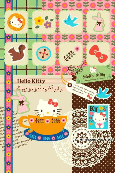 iphone 插画 粉色 壁纸 封面 hellokitty