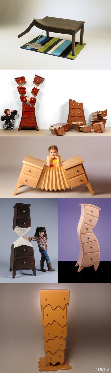 温哥华straight line designs工作室设计的一组儿童家具,很卡通也有点