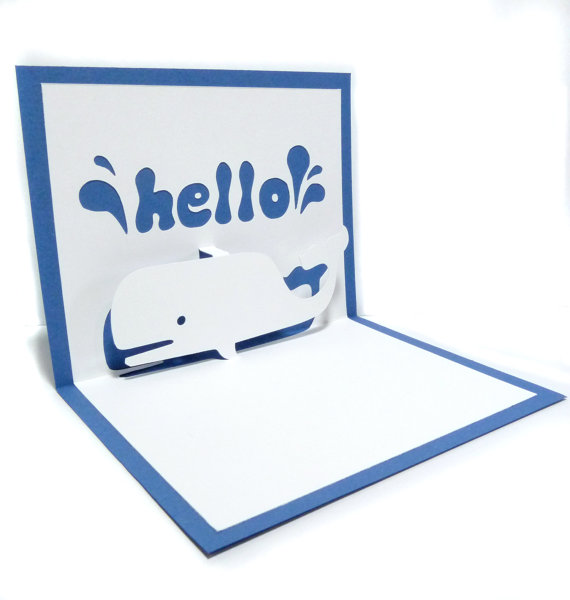 wally whale pop up card