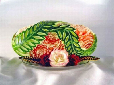 好看的西瓜雕花,很有创意,精彩绝伦