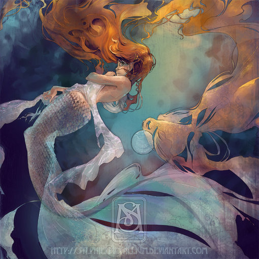 在安徒生的童话世界里,"小美人鱼"是海王最小的女儿,无忧无虑地生活在
