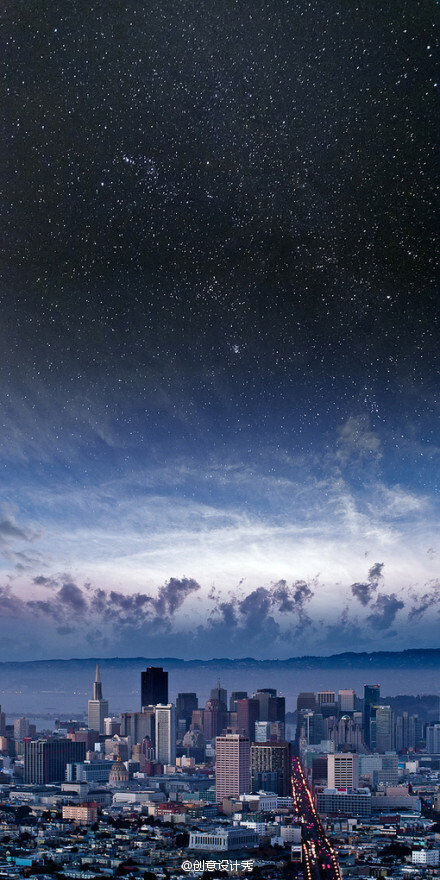 一个城市的夜晚与星空 堆糖,美图壁纸兴趣社区