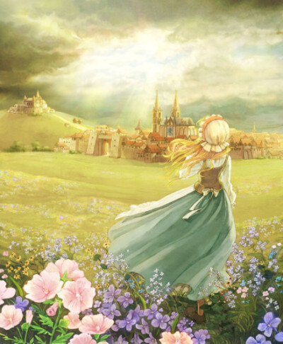 花丛中的少女