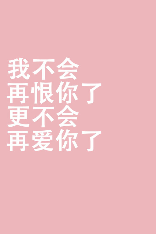 我不会再恨你了 更不会再爱你了.爱的背面不是恨 而是遗忘.