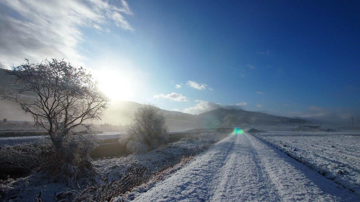 被雪覆盖的道路 美丽雪景14寸笔记本电脑壁 堆糖 美图壁纸兴趣社区