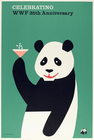 wwf 25th anniversary by tom eckersley wwf的海报,很可爱啊