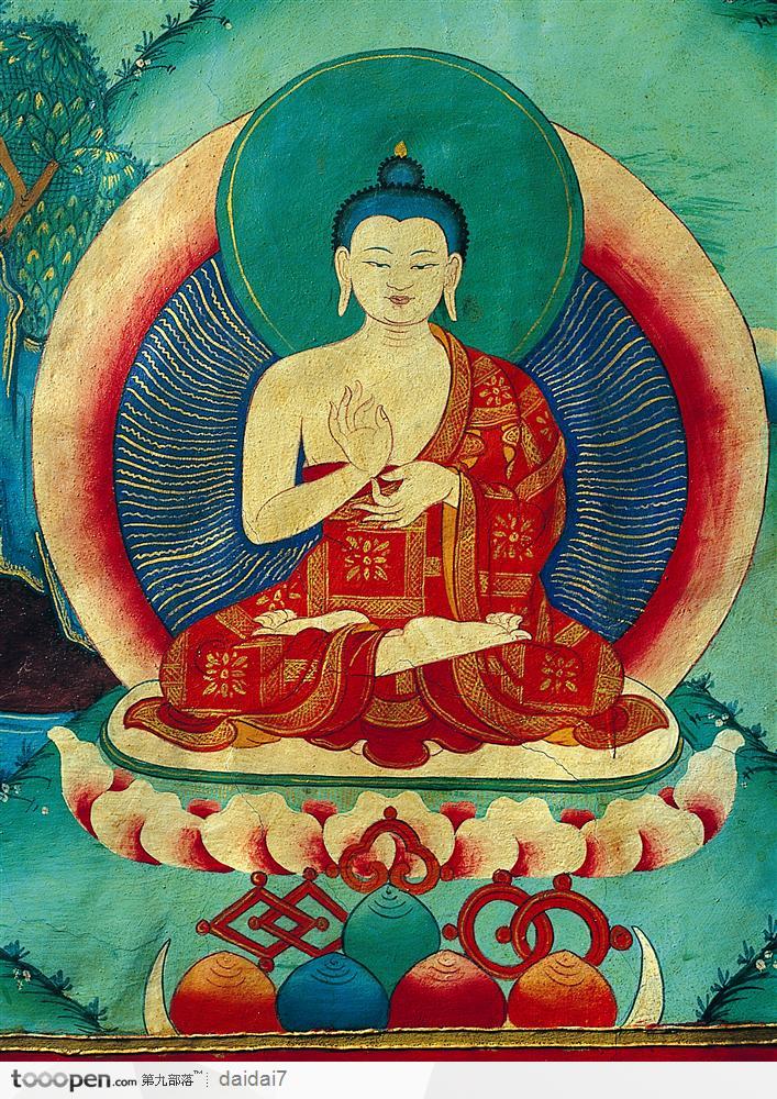 西藏人文风光-打坐的佛像中华传统图片素材
