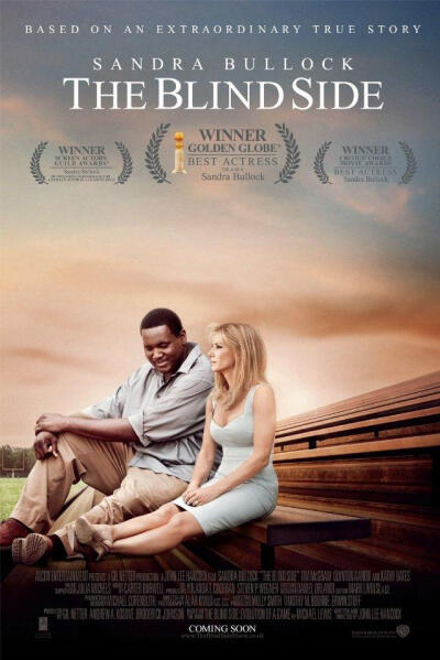 《the blind side》(盲点),根据真实故事改编,剧情真诚而感人,令无数