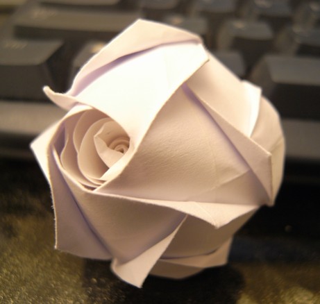 还是一个很漂亮的折纸玫瑰花制作哦,喜欢这个折纸玫瑰花,就点击这里的