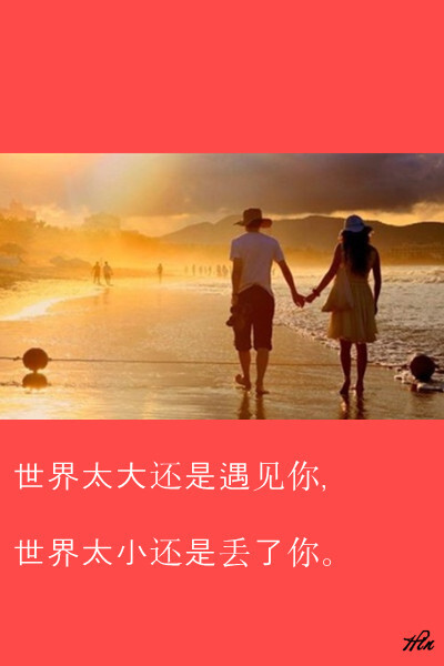 世界太大还是遇见你,世界太小还是丢了你. #壁纸·心情·文字·hin