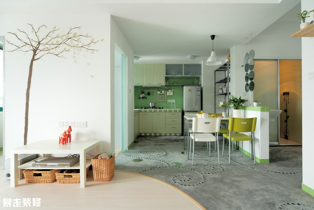 设计师连君曼作品 绿色清爽田园风格单身公寓装修效果图 - 连君曼a13.