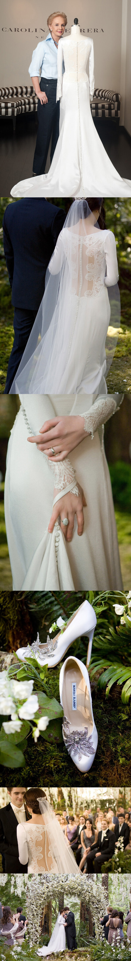 暮光之城婚纱造型细节--镂空,美背,复古,带袖婚纱.