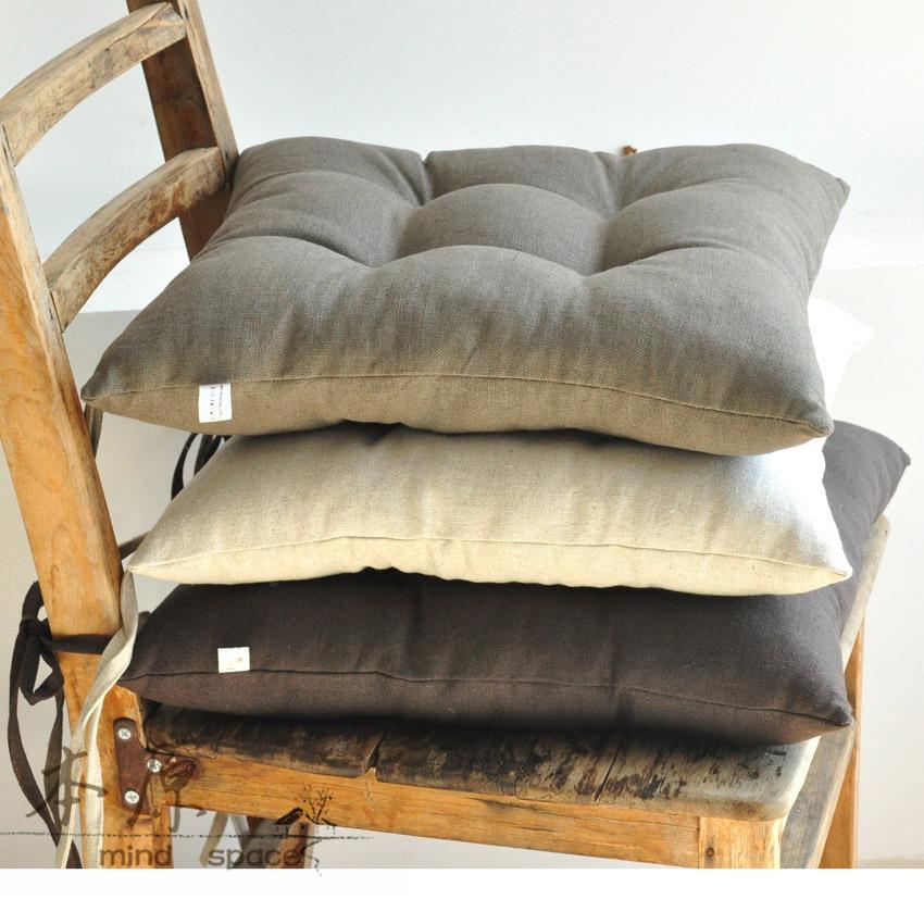 原创亚麻布艺坐垫椅子垫沙发垫餐椅垫加厚冬季田园