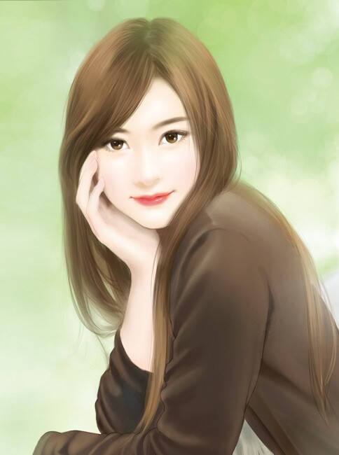 清新,手绘唯美女孩