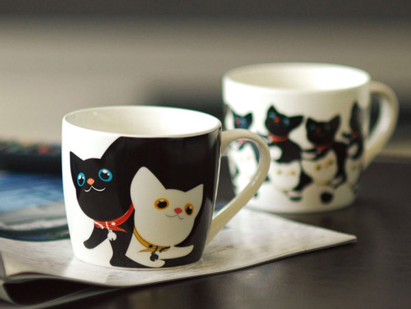 semkluftkat小猫水杯/创意咖啡杯/可爱陶瓷情侣杯