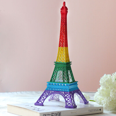 独家彩虹的颜色埃菲尔铁塔模型摆件艾菲尔铁塔装饰礼物