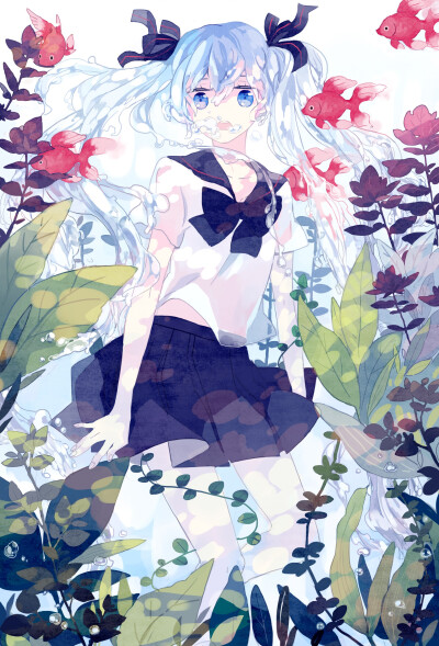 水初音,水手服.