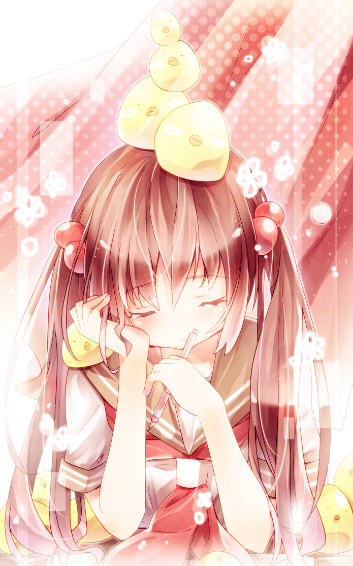 萌q版二次元美女插画动漫
