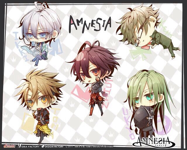 「失忆症」amnesia 动漫 插画 q版 五男