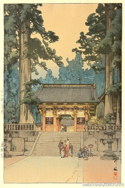 hiroshi yoshida 版画 橡皮章 风景 日本 和风 寺庙