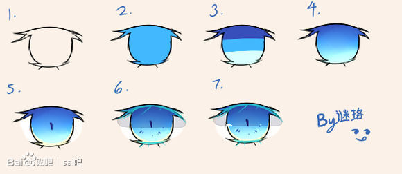 如何画兽瞳:眼睛底色宜渐变,上深下潜,眼珠宜一点or一线,睫毛宜长