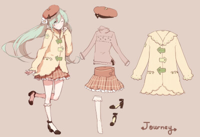 插画 动漫【初音未来vocaloid】id=41117048 初音家族的服装设计