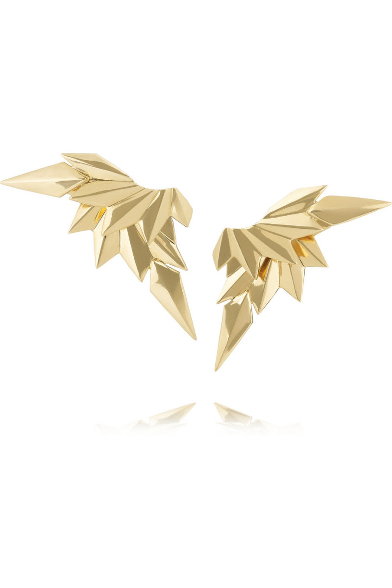 maria black fine jewelry 18k gold wing earrings