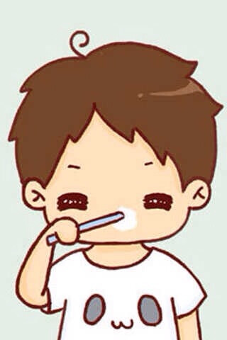 男孩 刷牙