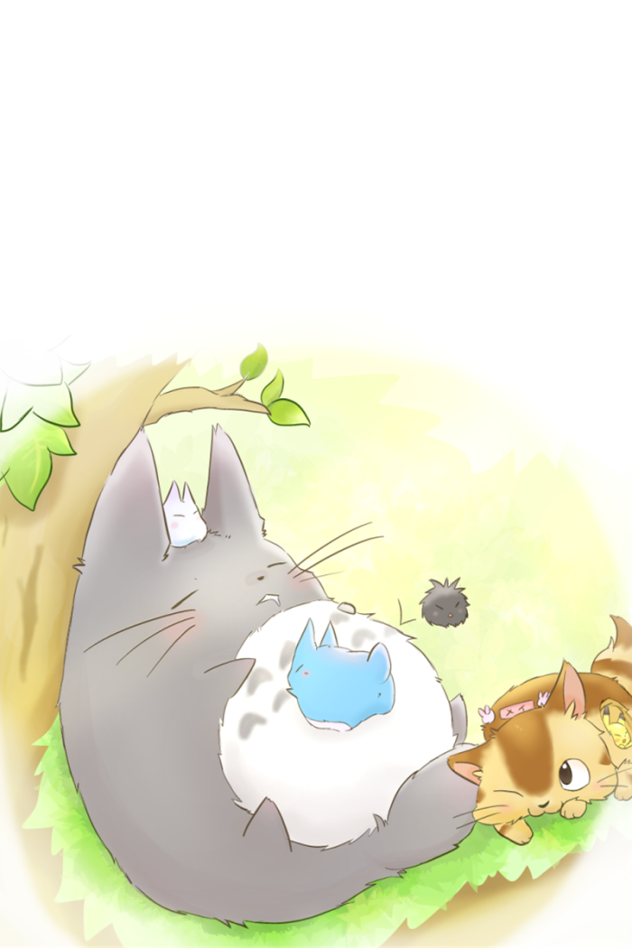 手机壁纸 插画 萌 可爱 龙猫