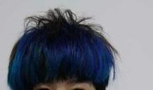 蓝色 挑染 短发