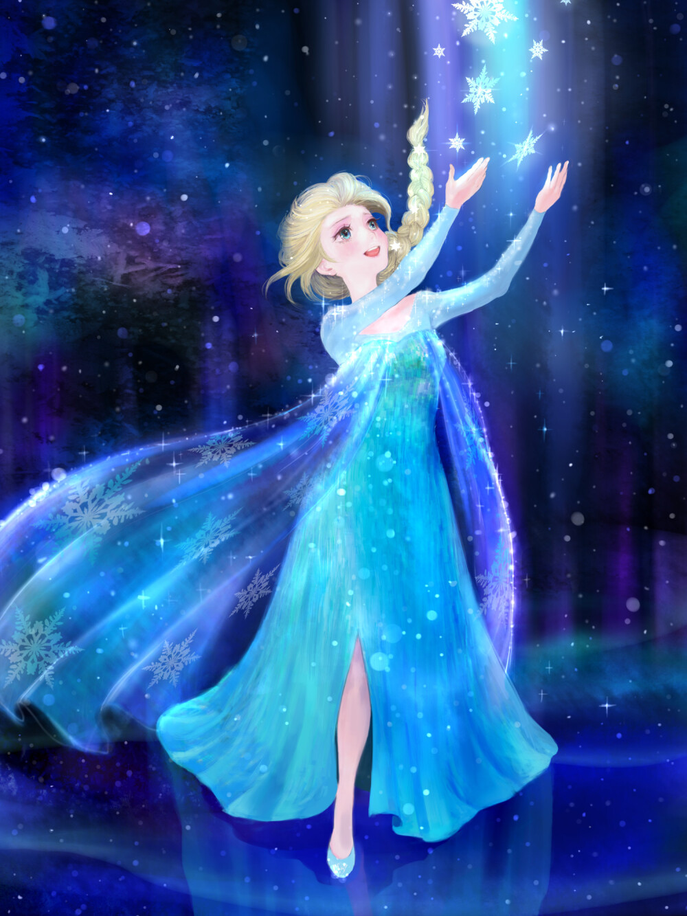 雪の女王 p站 二次元 插画 少女 手绘 冰雪奇缘 frozen elsa