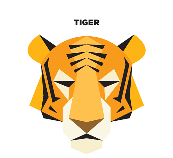 jagnagra简约的动物插画作品用最简单的几何图形组成形象图形老虎