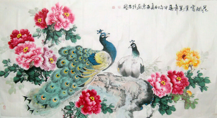 中国画 国画牡丹 写意牡丹画 花鸟画 名家牡丹画 手绘 宋亚宗牡丹画