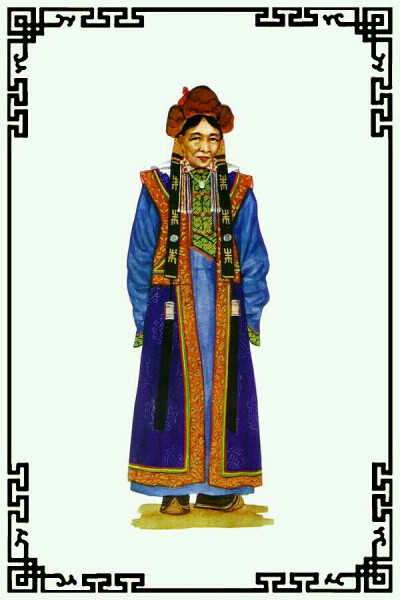 蒙古族服饰手绘