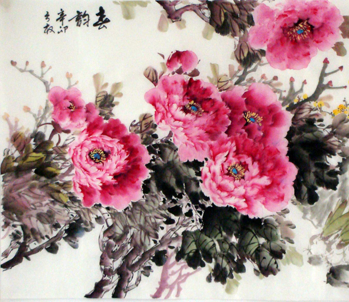 素材类别:国画 牡丹花 鲜花 国画牡丹图片.