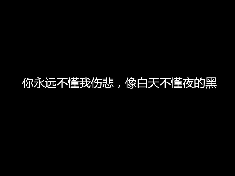 你永远不懂我伤悲,像白天不懂夜的黑