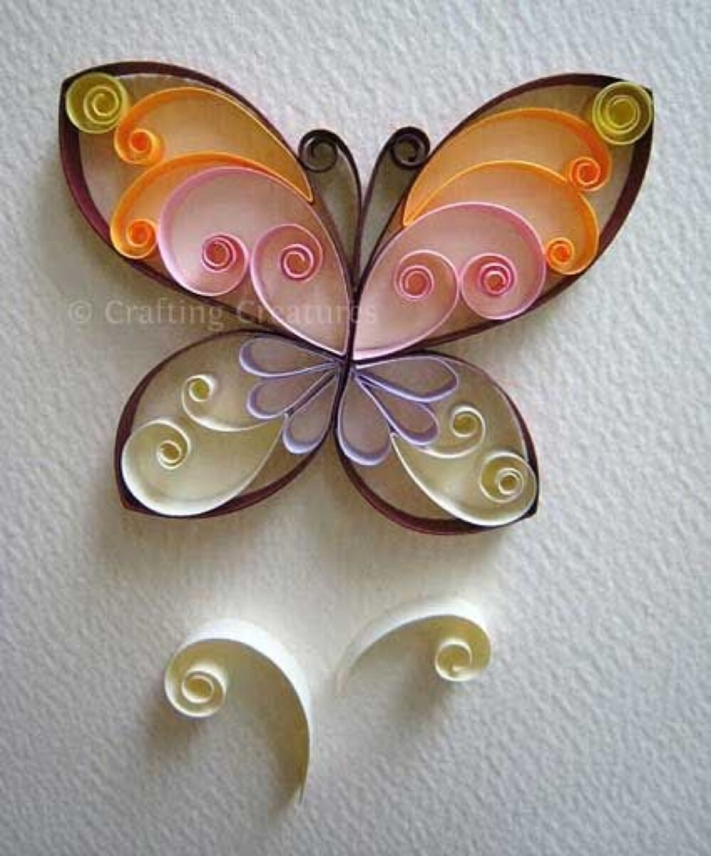 衍纸艺术设计灵感国外手工达人的衍纸蝴蝶