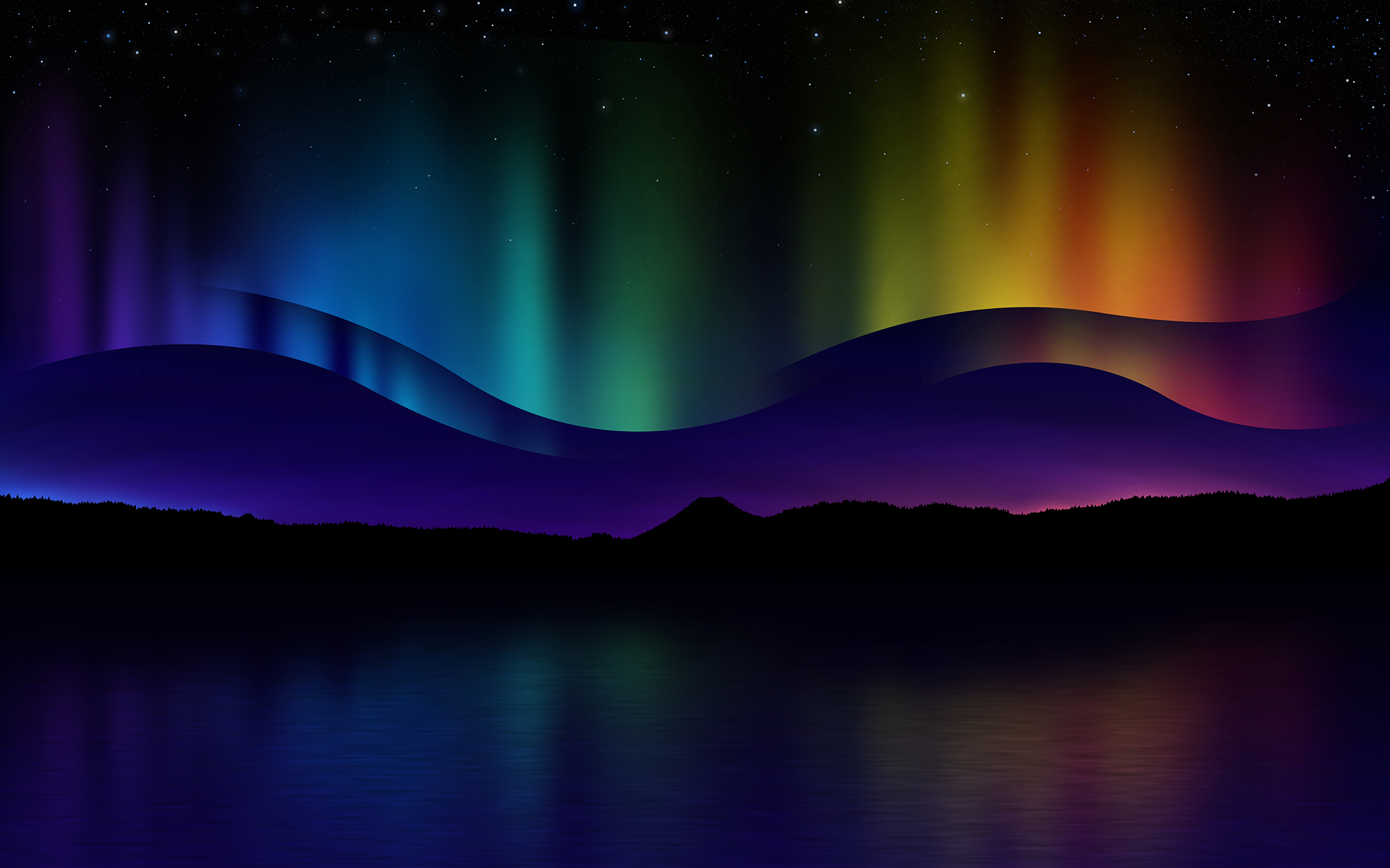 vladstudio壁纸【1920x1200】北极光 northern lights 七彩