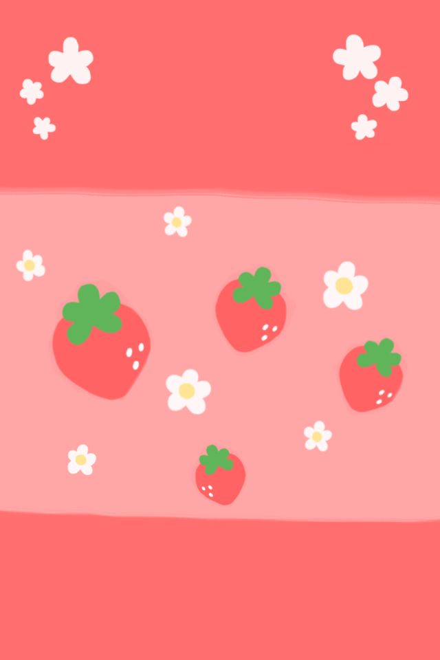 iphone壁纸 萌物 可爱 背景 草莓