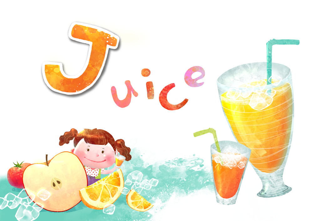 学习快乐 study is happy 字母j juice 果汁