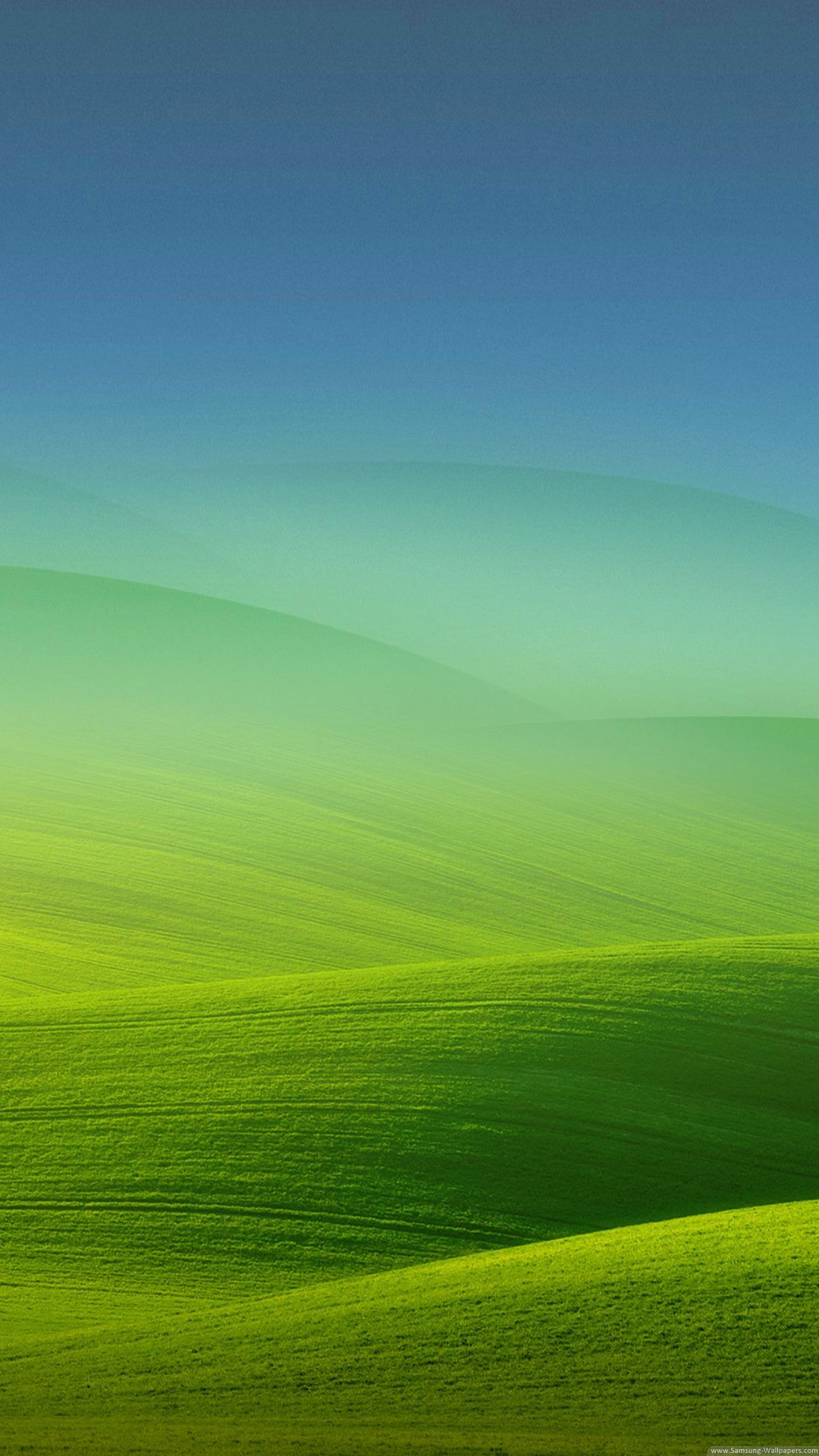 三星手机壁纸【1080x1920】蓝色 天空 绿色 草地 渐变