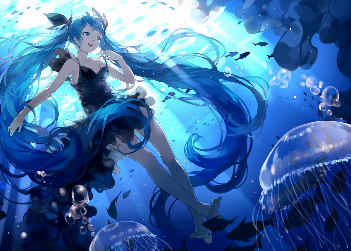 Pid 深海少女 Vocaloid 初音ミク 深海少女 Hatsune Miku 少女 同人 Pixiv 插画 注 图未向画师授权侵删 堆糖 美图壁纸兴趣社区