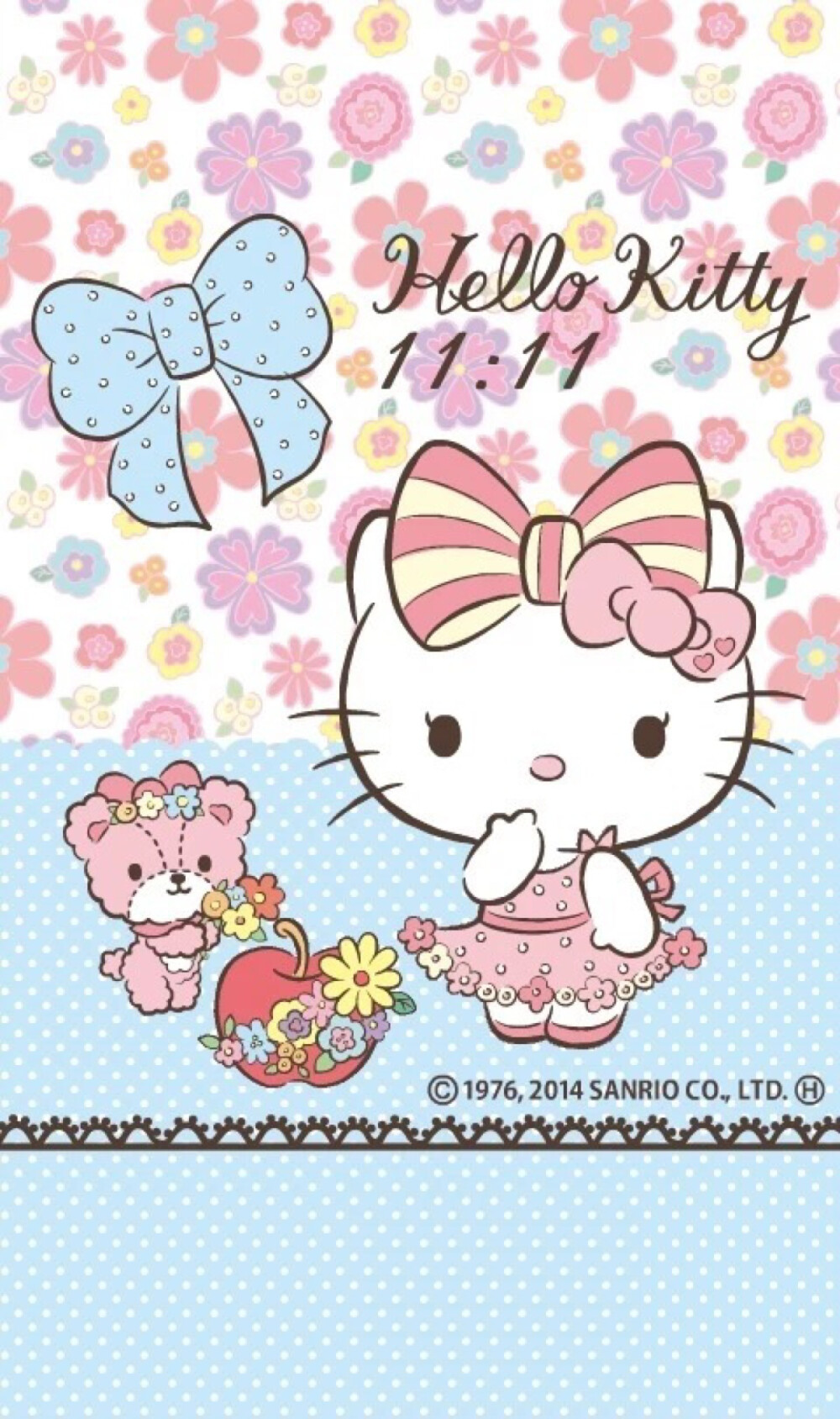 hello kitty iphone 壁纸 锁屏 微信 背景 平铺 手绘 插画